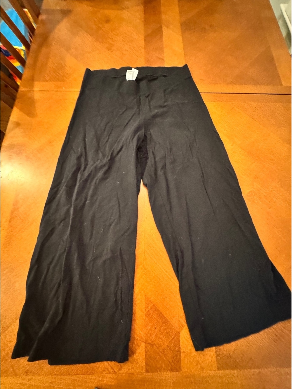 Old Navy Women's Black Wide Leg Crop Pants Size L 3218
